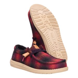 wally cozy plaid red plaid/black