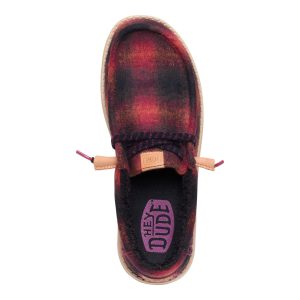 wally cozy plaid red plaid/black