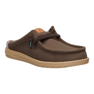wally slip cozy plaid major brown/multi
