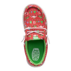 wally youth holiday sweater red/green